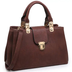 Dasein Women's Satchel Handbag  , Vegan Leather Tote with Top Handle & Shoulder Strap