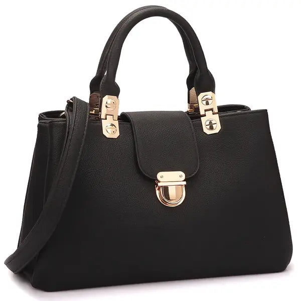 Dasein Women's Satchel Handbag  , Vegan Leather Tote with Top Handle & Shoulder Strap