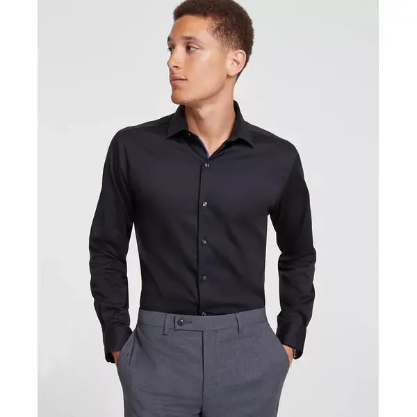 Tommy Hilfiger Men's Regular Fit Wrinkle Resistant Stretch Dress Shirt
