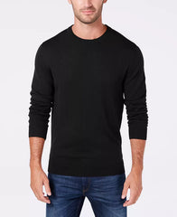 Men's Solid Crew Neck Merino Wool Blend Sweater