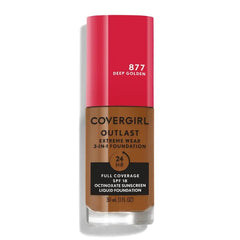 Covergirl Outlast Extreme Wear 3-in-1 Full Coverage Liquid Foundation, SPF 18 Sunscreen