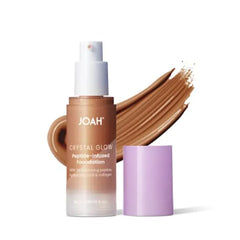 JOAH Crystal Glow Peptide-Infused Foundation, 2-in-1 Multitasking Korean Makeup with Blurring Face Primer, Luminizer, Hydration & Skin Defense for a Flawless Finish, 30ml