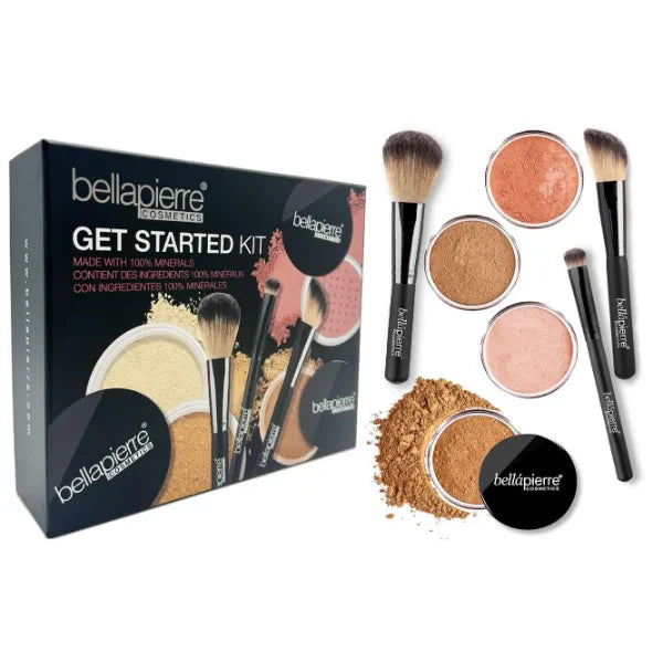 bellapierre Get Started Kit | Includes 2 Mineral Foundations, 1 Blush, & 1 Bronzer, Mineral Makeup Essentials, Non-Toxic and Paraben Free, Oil and Cruelty Free - Long Lasting Formulas