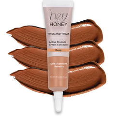 Hey Honey Skincare Trick & Treat Active Honey & Propolis Full Coverage Concealer | For Acne & Blemishes, Dark Spots, Around The Eye Dark Circles & Discoloration | 0.5 Oz.