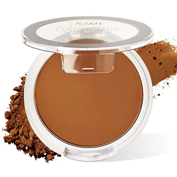 JOAH Perfect Complexion Cashmere Powder Foundation, Medium Face Coverage, Matte Finish, Korean Makeup, Compact Design For Oily & All Skin Types