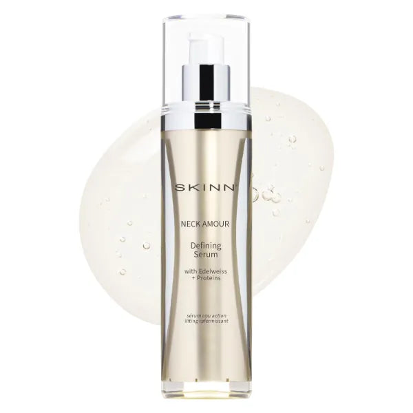 SKINN Neck Amour Anti-Aging Serum – Firming & Tightening Treatment with Rice Protein, Plant Stem Cells, Niacinamide & Peptides for Double Chin, Sagging & Crepey Skin