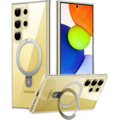 TORRAS Magnetic Ring Stand Case for Samsung Galaxy S24 Ultra – MagSafe Compatible Slim Translucent Protective Cover with Built-In Ring Stand, Military-Grade Shockproof Drop Protection