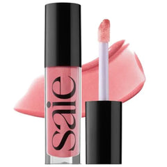 Saie Glossybounce - Hydrating Lip Gloss and Tinted Lip Oil Hybrid with Hyaluronic Acid & Jojoba Oil for Non-Sticky, Ultra-Shiny, Plump & Soft Lips - Everyday Makeup Essential