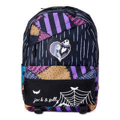 Disney The Nightmare Before Christmas Jack and Sally Unisex 18" Laptop Backpack, Black Multi-Color