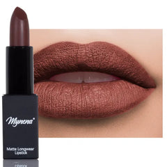Mynena Bullet Matte Lipstick | Lightweight Super Soft Dry Finish Lip Bar | Cruelty-Free Vegan Sensitive Skin Safe | High Pigment Longwear Lip Stick