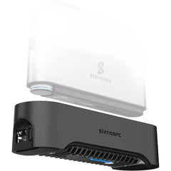 PocketCloud Dock & Portable NAS – M.2 NVMe & SD Slots, 2.5GbE Ethernet, PD Charging, USB-A Ports, Modular SSD Storage, Smart Cooling, One-Click Backup, Wi-Fi 6, LCD Display, App Control, Dual Batteries (Diskless)