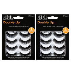 Ardell Double Up Wispies False Eyelashes - Double-Layered for Extra Volume & Dramatic Look, Natural Strip Wispy Lashes, 2 Pack
