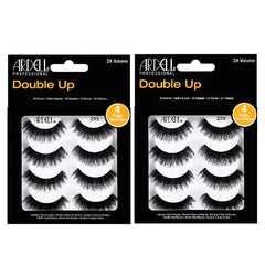 Ardell Double Up Wispies False Eyelashes - Double-Layered for Extra Volume & Dramatic Look, Natural Strip Wispy Lashes, 2 Pack