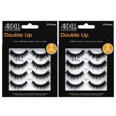 Ardell Double Up Wispies False Eyelashes - Double-Layered for Extra Volume & Dramatic Look, Natural Strip Wispy Lashes, 2 Pack
