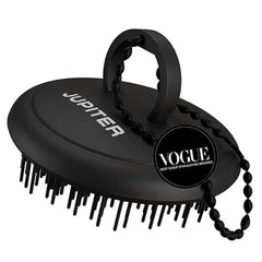 Jupiter Scalp Exfoliator Scalp Massager Tool for Wet & Dry Hair Ergonomic Detangler Brush Dandruff Comb & Scrub to Remove Dandruff & Buildup and Support Circulation Black/White