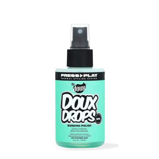 The Doux Heat Protect & Anti-Frizz Spray Collection – Silent Treatment Humidity Shield, O.P.P. One-Pass Press & Doux Drops Bonding Polish for Curly Hair