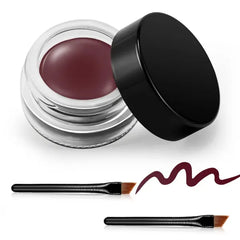 Erinde Gel Eyeliner, Waterproof Cream Eyeliner Gel Pot, High-Intensity Pigments Long Lasting Smudge Proof Eye Liner Eyebrow Makeup, Waterline Matte Eye Liner with 2PCS Brushes