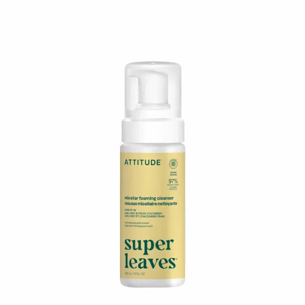 ATTITUDE Micellar Foaming Facial Cleanser, EWG Verified, Dermatologically Tested, Plant and Mineral-Based, Vegan - 5 Fl Oz