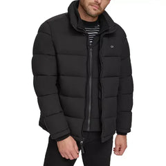 Men's Puffer Jacket With Set In Bib Detail