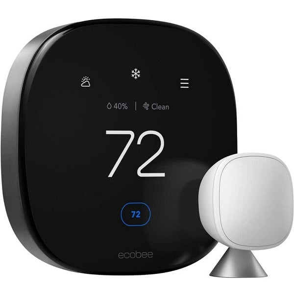 Ecobee Pro Smart Thermostat Premium With Sensor (EB-STATE6P-01) - Black