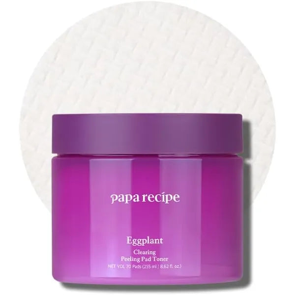 Papa Recipe Pore Balancing Toner Pads AHA PHA LHA Gentle Exfoliating Dual-Sided Pads Smooths & Refines Skin Texture Pore Care with Eggplant Extract Low Irritating Korean Skincare