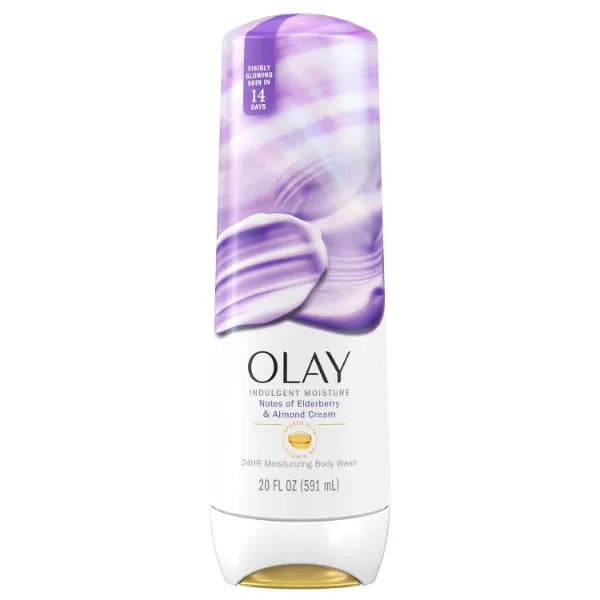 Olay Body Wash for Women, Indulgent Moisture, 24hr Moisturizing & Nourishing Formula, Infused with Vitamin B3 Complex, Luxurious Fragrances - 20 fl oz