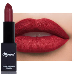 Mynena Bullet Matte Lipstick | Lightweight Super Soft Dry Finish Lip Bar | Cruelty-Free Vegan Sensitive Skin Safe | High Pigment Longwear Lip Stick