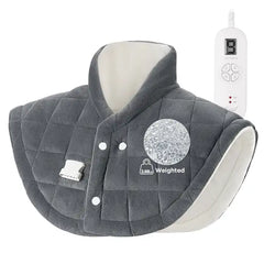 Entil 24"x24" Weighted Heating Pad for Neck & Shoulders - Far Infrared Heat, 9 Heat Levels, 2 Timers - Gray