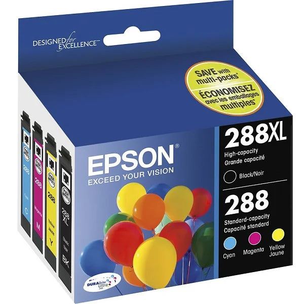 Epson 288 (4 Pack) Durabrite Ultra Ink Cartridge (T288XL-BCS)