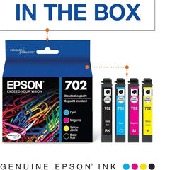 Epson 702 (4 Pack) DuraBrite Ultra Ink Cartridge (T702120-BCS)