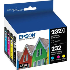 Epson Claria 232 (4 PACK) Ink Cartridge (T232XL-BCS) Black/Cyan/Magenta/Yellow