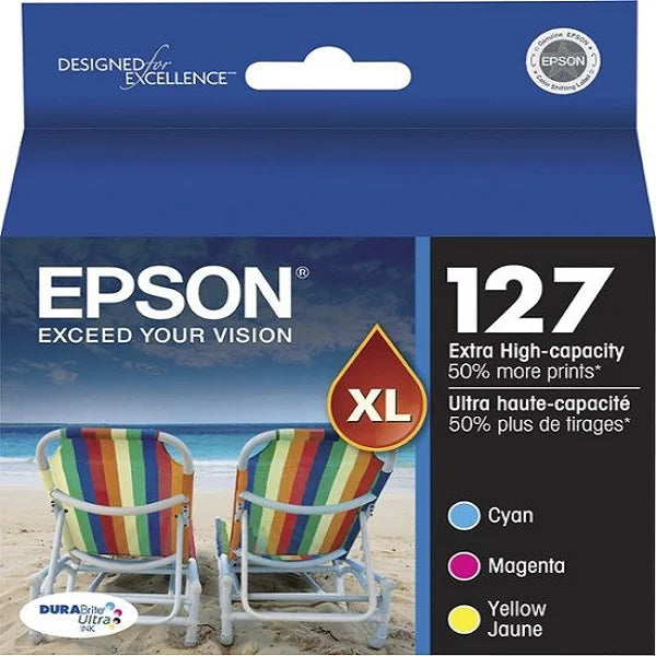 Epson 127 Xl (3 Pack) Durabrite Ultra Ink Cartridge (T127520-S)