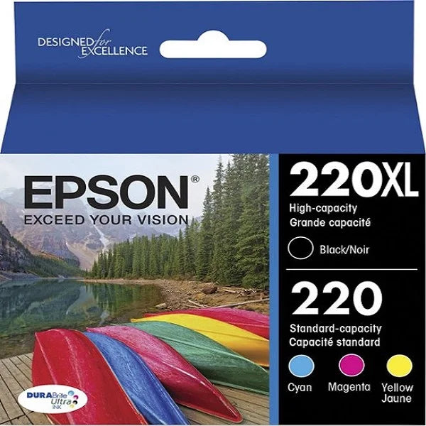 Epson 220 (4 Pack) Durabrite Ultra Ink Cartridge (T220XL-BCS)