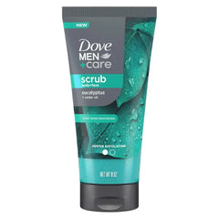 DOVE MEN + CARE Body and Face Scrub, Deeply Exfoliates for Hydrated & Nourished Skin 100% Gentle Cleanser, No Sulfate Cleansers or Parabens - 9 oz