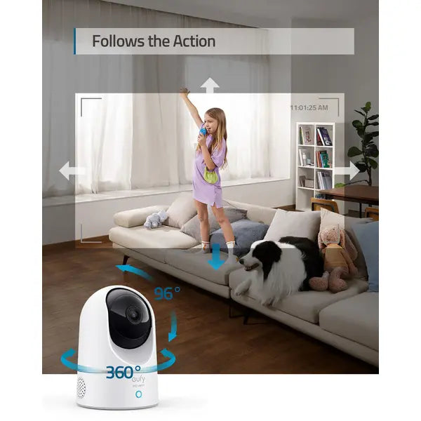 EUFY 2K PT Indoor Security Camera Gray/white (T8410223)