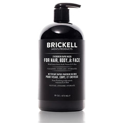 Brickell Men's Rapid Wash, Natural and Organic 3 in 1 Body Wash Gel for Men, 16 Ounce