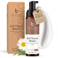 Beauty by Earth Self Tanner Mousse USA Made with Natural & Organic Ingredients Self Tanning Mousse for Dark Fake Tan, Sunless Tanner, Clear & Non Toxic Tanning Foam for Streak Free Finish & Natural Glow