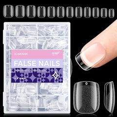 Glamonade Nail Tips Straight Tapered Square Extra Long Professional Half Cover Fake Nail for Acrylic Salons Home DIY