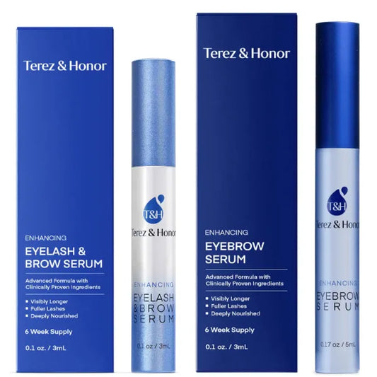 TEREZ & HONOR Advanced Eyelash & Eyebrow Serum Collection – Growth, Strengthening & Enhancing Treatment for Longer, Thicker, Fuller Lashes and Brows