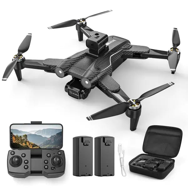 Generic F167 Drone with Camera 8K for Adults and Beginners, FPV RC Quadcopter with Brushless Motor,Optical Flow Sensor,2 Batteries,Black