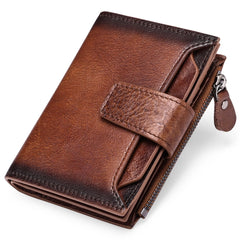 FALAN MULE Minimalist Leather Wallet for Men - RFID Blocking Bifold with Coin Purse & Card Holder