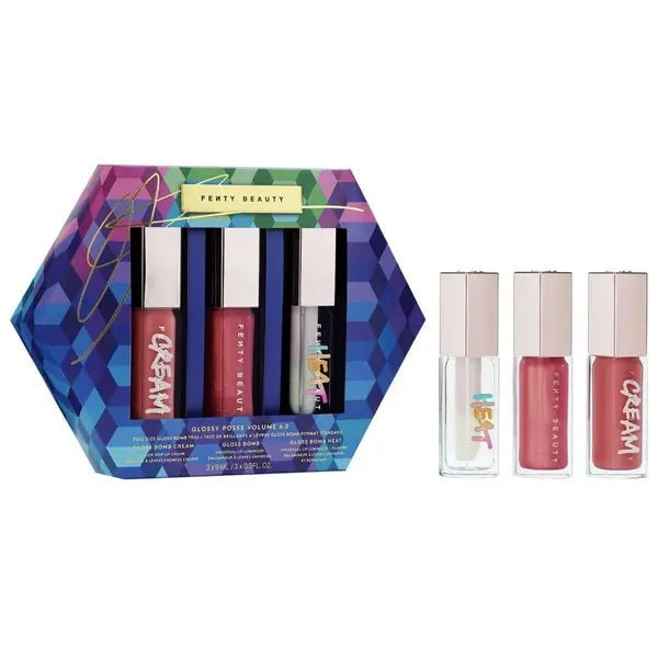 FENTY BEAUTY by Rihanna Glossy Posse Volume 6.0 Full Size Lip Gloss Bomb Trio