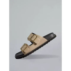 Plain | Buckle Detail Sandals - Cream