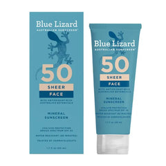 BLUE LIZARD Sheer Mineral SPF 50 Sunscreen Lotion – 100% Zinc Oxide Formula for Face & Body, Lightweight, No White Cast