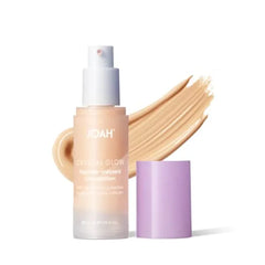 JOAH Crystal Glow Peptide-Infused Foundation, 2-in-1 Multitasking Korean Makeup with Blurring Face Primer, Luminizer, Hydration & Skin Defense for a Flawless Finish, 30ml