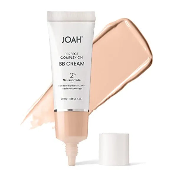 JOAH Beauty Perfect Complexion BB Cream with Hyaluronic Acid and Niaciminade, Korean Makeup with Medium Buildable Coverage, Evens Skin Tone Lightweight Semi Matte Finish