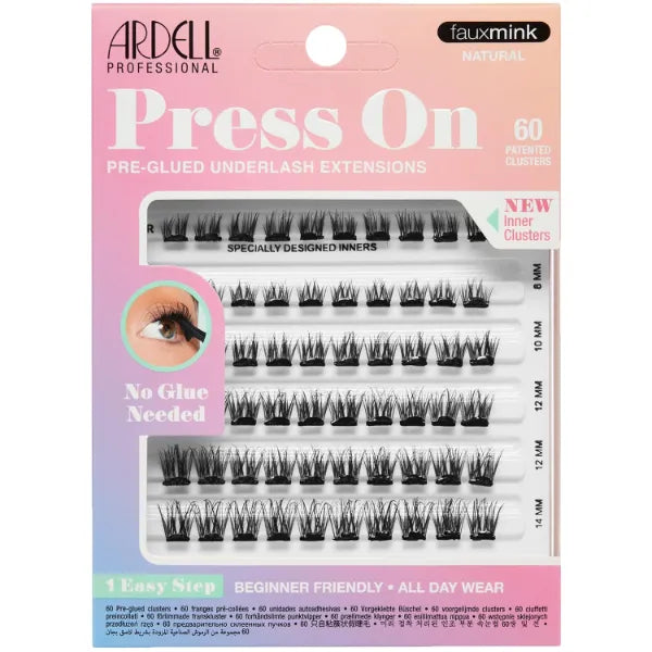 Ardell Press On Pre-Glued Underlash Extensions - DIY Lash Cluster, Eyelash Extension Kit, Naked Soft Volume - 60 ct, 1-pack