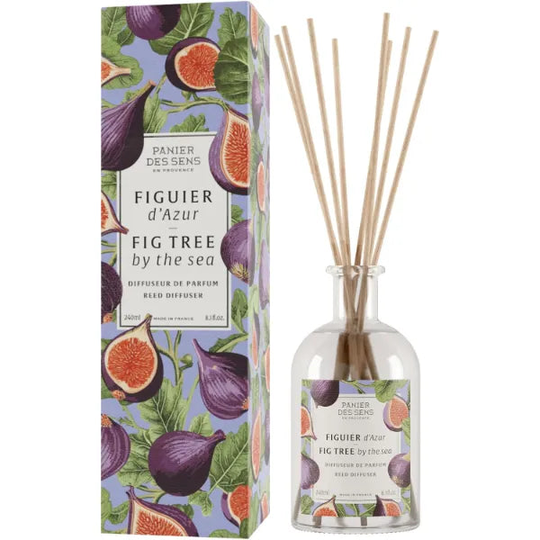 Panier des Sens - Cotton Flower Reed Diffuser 8.1 fl.oz – Long Lasting Fragrance 5+ Months - Elegant Home Decor - Oil-Based Scent Diffuser - Made in France Home Fragrance - 90% Natural Ingredients