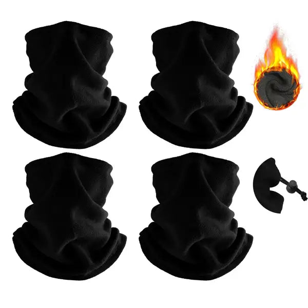 Finvizo 4 Pack Winter Neck Warmer Fleece Neck Gaiter Windproof Face Cover Scarf