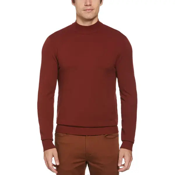 Men's Long Sleeve Mock Neck Pullover Sweater